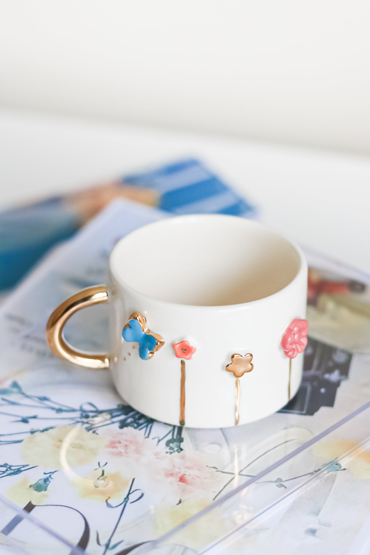 Flower Garden Gold Plated Ceramic MUG