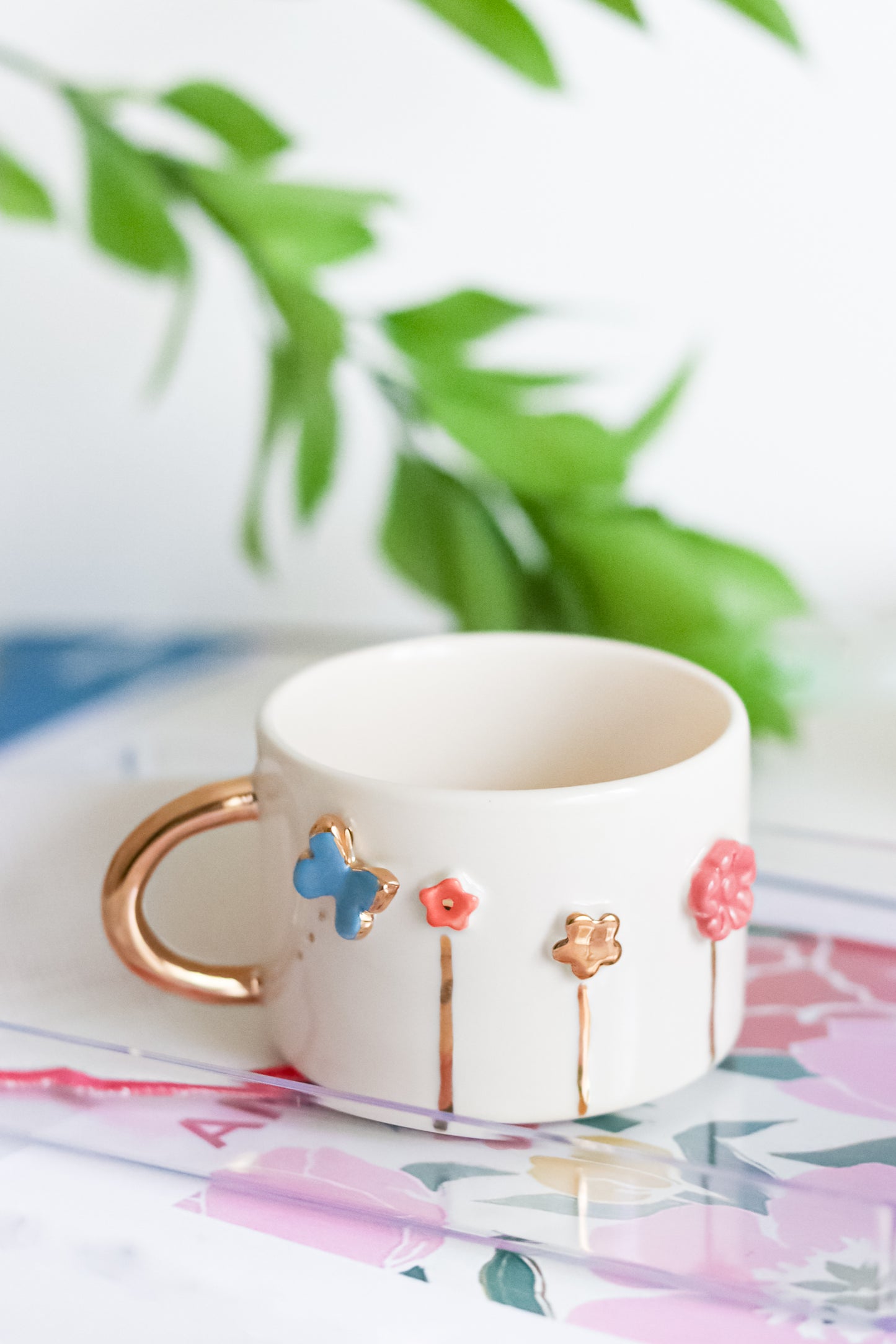 Flower Garden Gold Plated Ceramic MUG