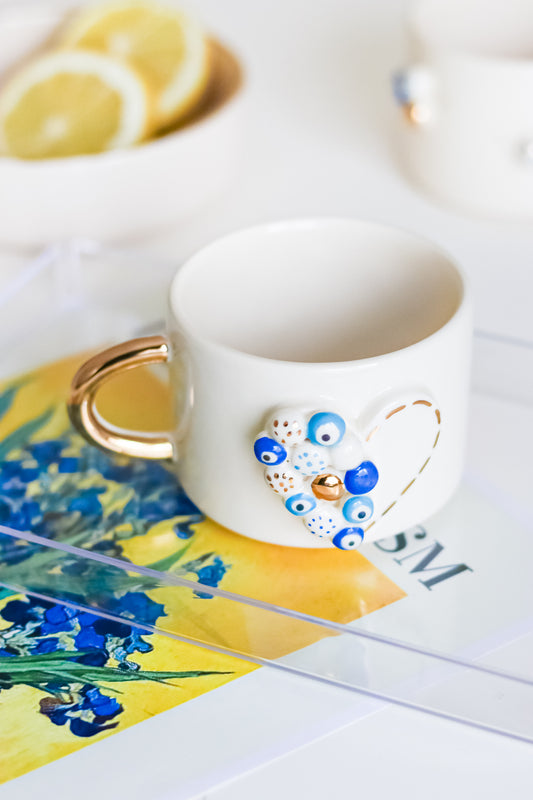 Nazar Heart Gold Plated Ceramic MUG